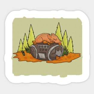 wild boar on the radio Sticker